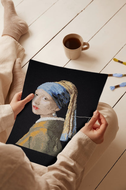 Girl With a Pearl Earring by Johannes Vermeer Cross Stitch Kit