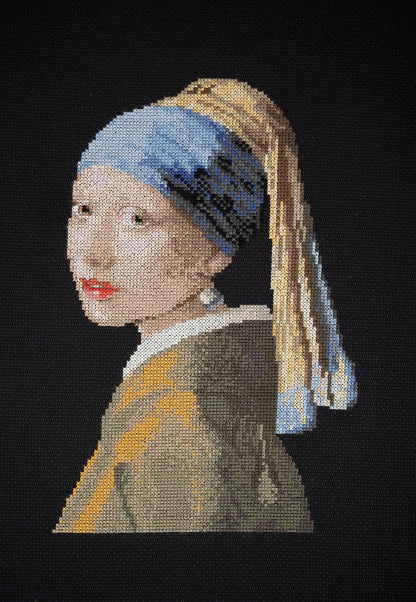 Girl With a Pearl Earring by Johannes Vermeer Cross Stitch Kit