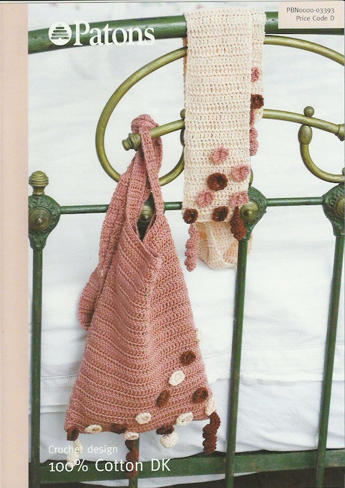 Patons Crochet Pattern 03393 Scarf and Bag