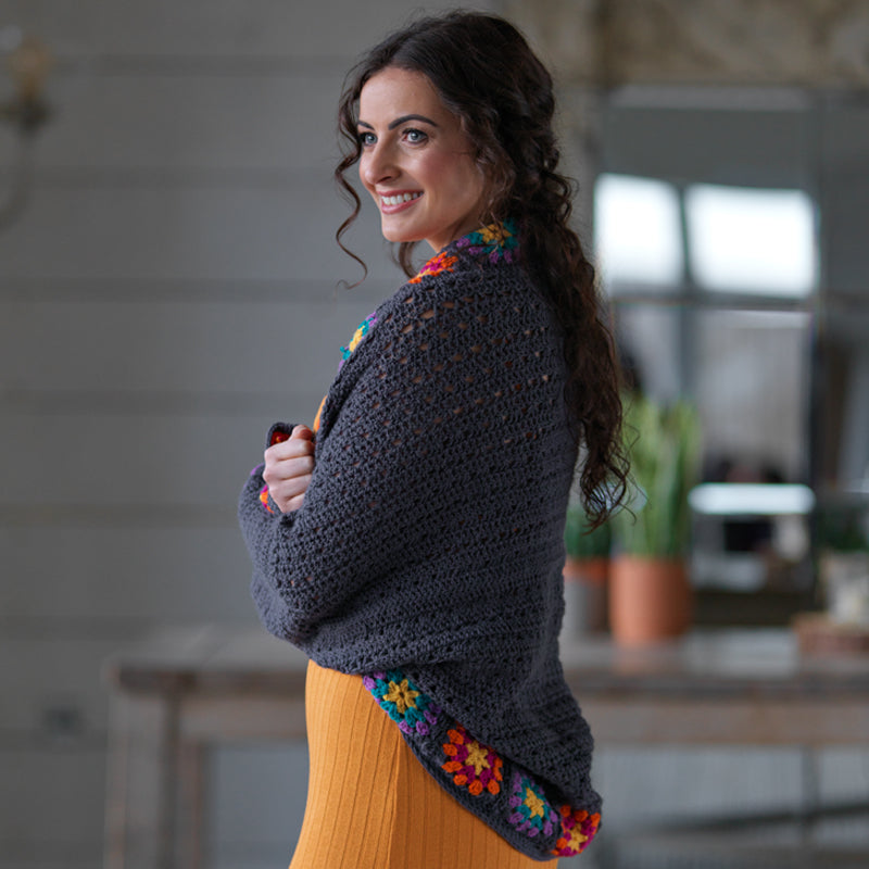 WYS ColourLab Colour Me Happy Shrug Crochet Pattern - valleywools