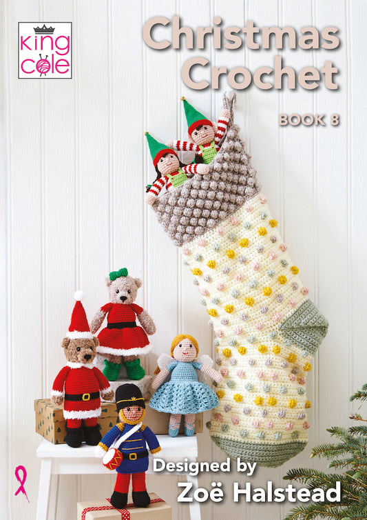 King Cole Christmas Crochet Book 8 by Zoe Halstead - valleywools