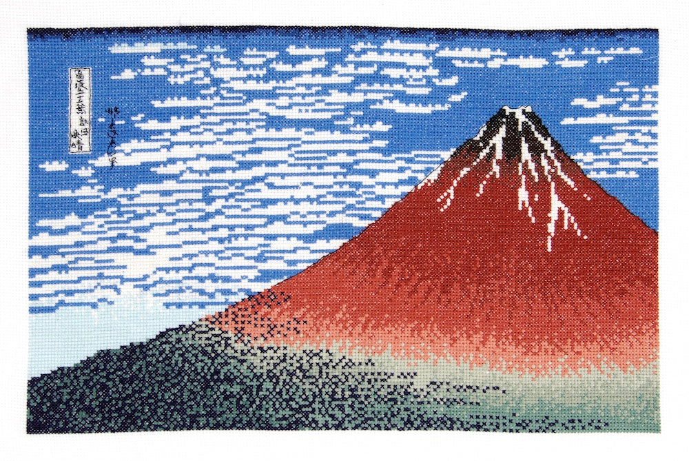 DMC The Red Fuji by Katsushika Hokusai Cross Stitch Kit