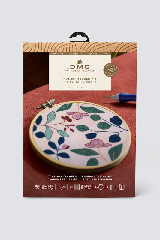 DMC Tropical Flowers by Nathalie Weinzaepflen Punch Needle Kit