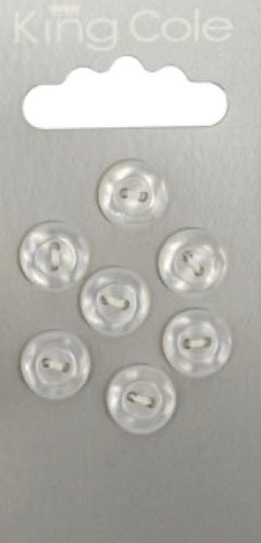 King Cole Carded Buttons 022 Small Clear Rimmed Round Buttons