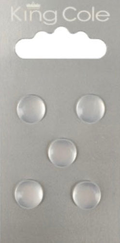 King Cole Carded Buttons 029 Clear Domed Round Buttons
