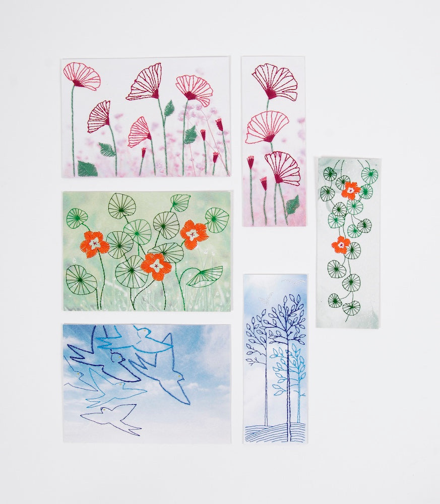 Nature - Easy Embroidery Cards Kits by Nathalie Weinzaepflen