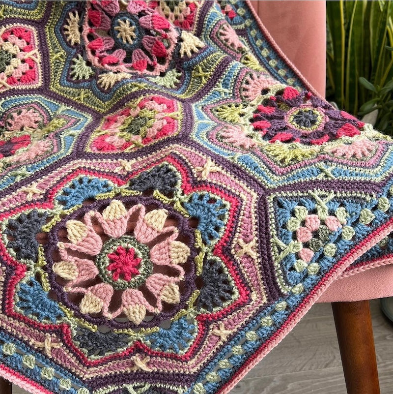Jane Crow Crochet Pattern - Persian Tiles Blanket using WYS Yarn