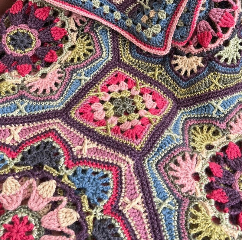Jane Crow Crochet Pattern - Persian Tiles Blanket using WYS Yarn