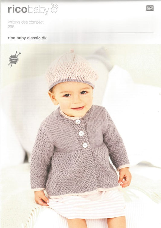 Rico Baby Knitting Pattern 296 Coats and Berets DK