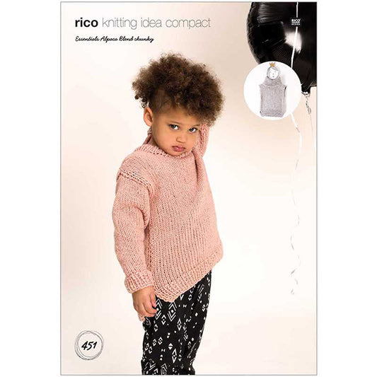 Rico Chunky Knitting Pattern 451 Slipover/Sweater