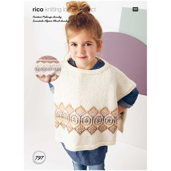 Rico Chunky Knitting Pattern 797 Poncho