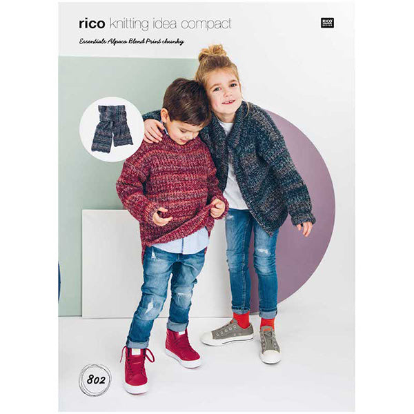 Rico Chunky Knitting Pattern 802 Sweater/Cardigan and Scarf