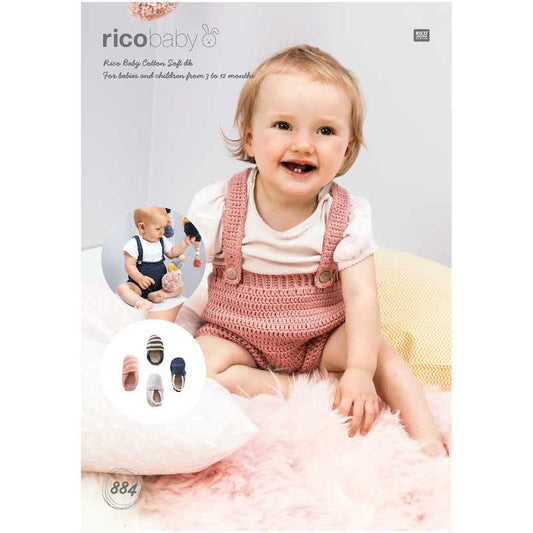 Rico Baby Cotton Soft DK Pattern 884 Crochet Trousers and Espadrilles