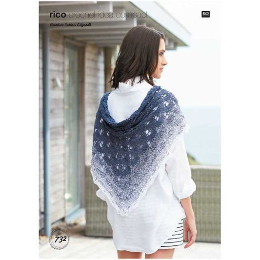 Rico Creative Cotton Degrade 732 Crochet Shawl