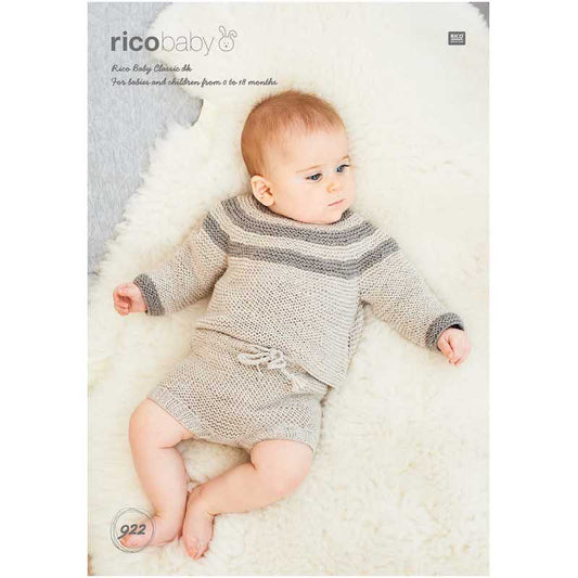 Rico Baby Knitting Pattern 922 Sweater & Pants (DK)