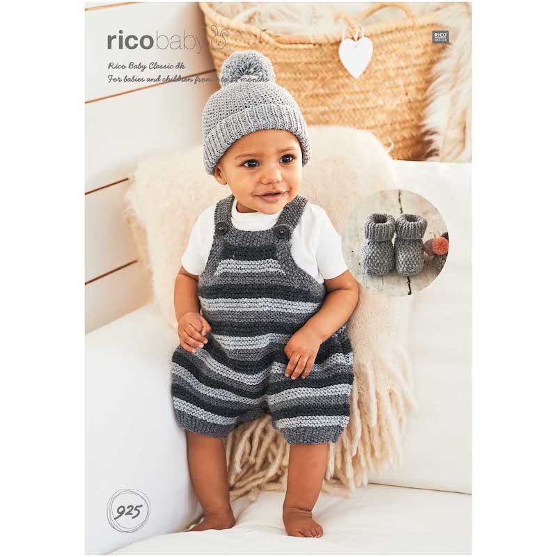 Rico Baby Romper, Hat and Booties DK Knitting Pattern 925 - Printed Pattern