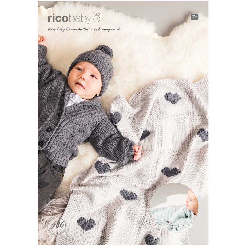 Rico Baby Knitting Pattern 786 Baby Blankets (DK)