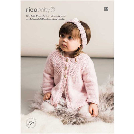 Rico Baby Knitting Pattern 791 Cardigans and Headband (DK)