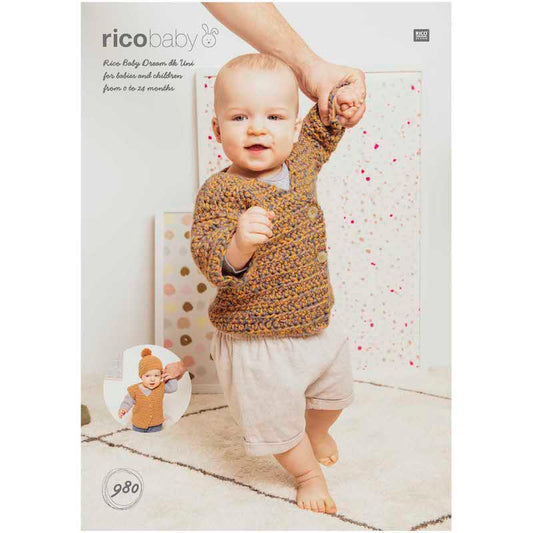 Rico Baby Crochet Pattern 980 Vest, Jacket and Hat (DK)