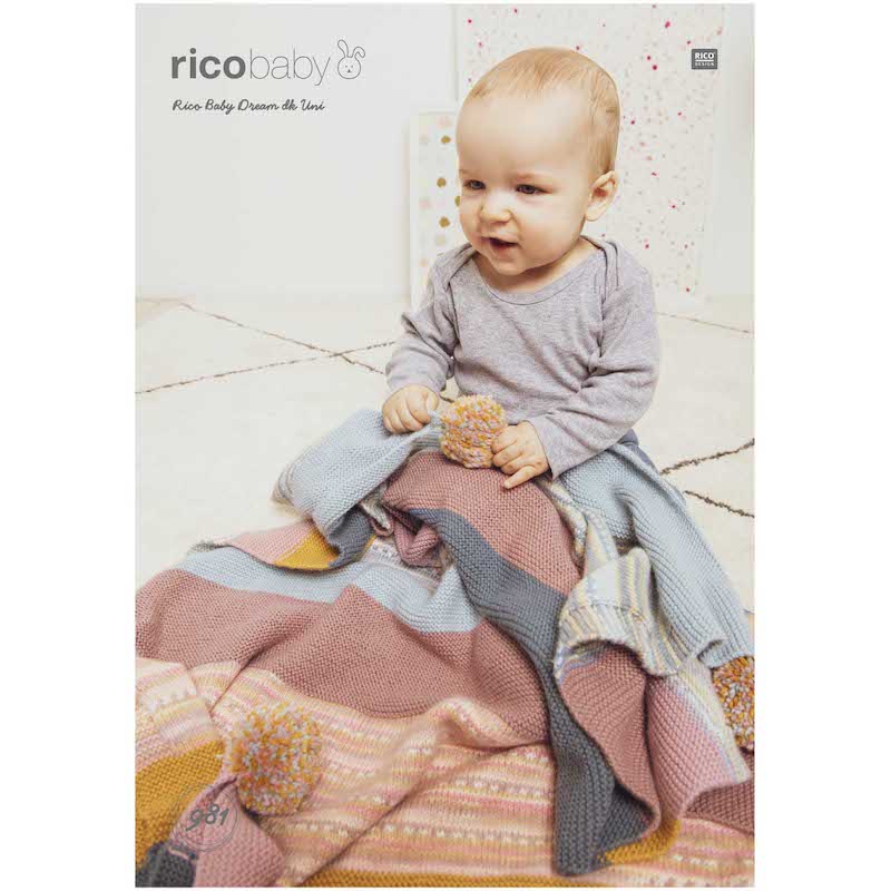 Rico Baby Knitting Pattern 981 Blanket DK