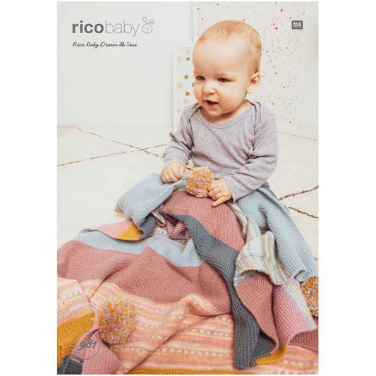 Rico Baby Knitting Pattern 981 Blanket DK