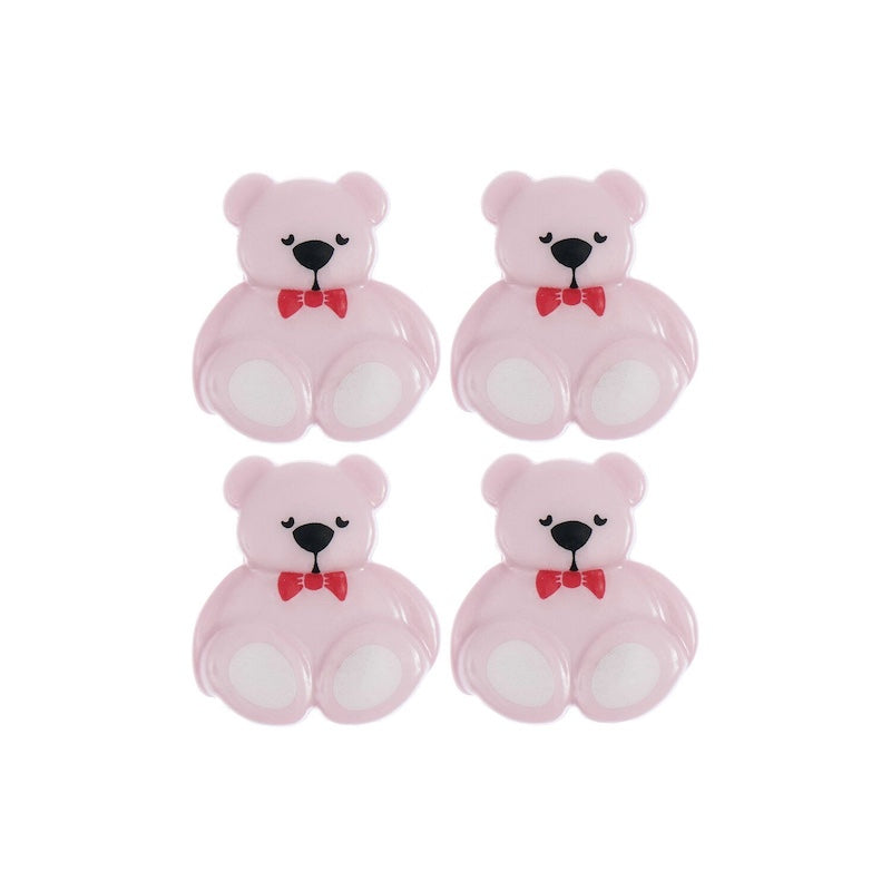 Rico Lilac Teddy Bear Buttons, 4 per card