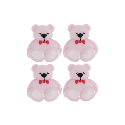 Rico Lilac Teddy Bear Buttons, 4 per card