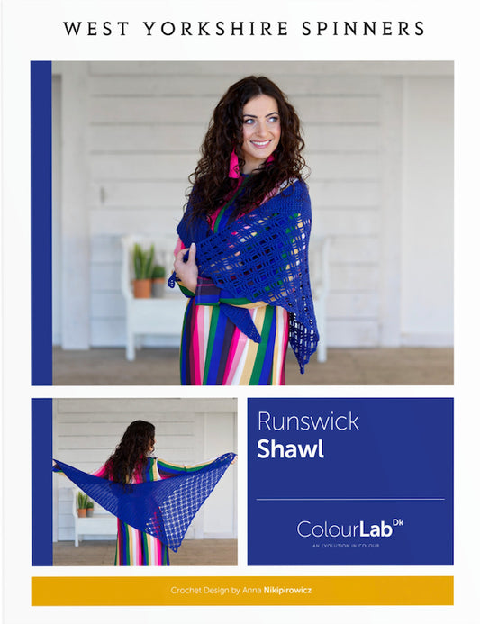 WYS ColourLab Runswick Shawl Crochet Pattern - valleywools