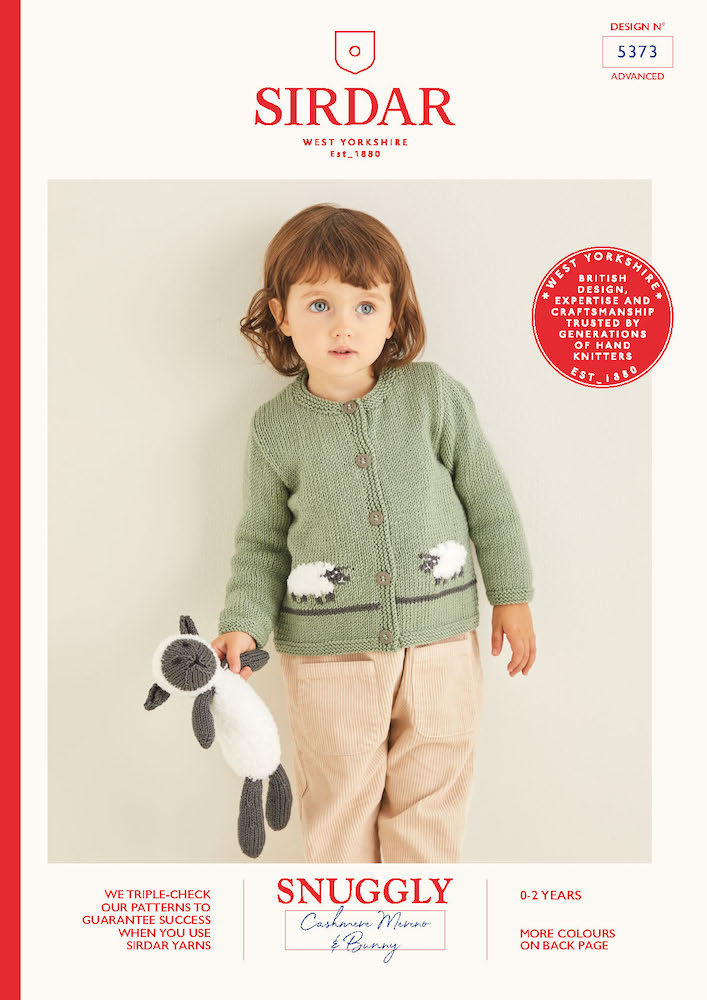 Sirdar Snuggly Cashmere Merino & Bunny 5373 Cardigan & Sheep Toy