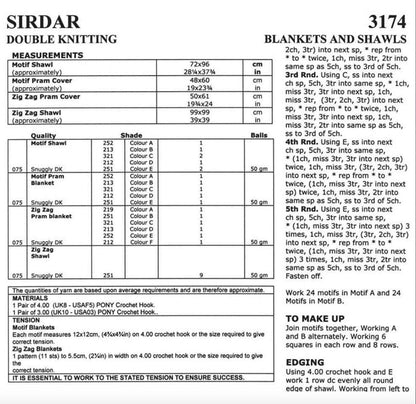 Sirdar Snuggly DK 3174 Crochet Blankets and Shawls