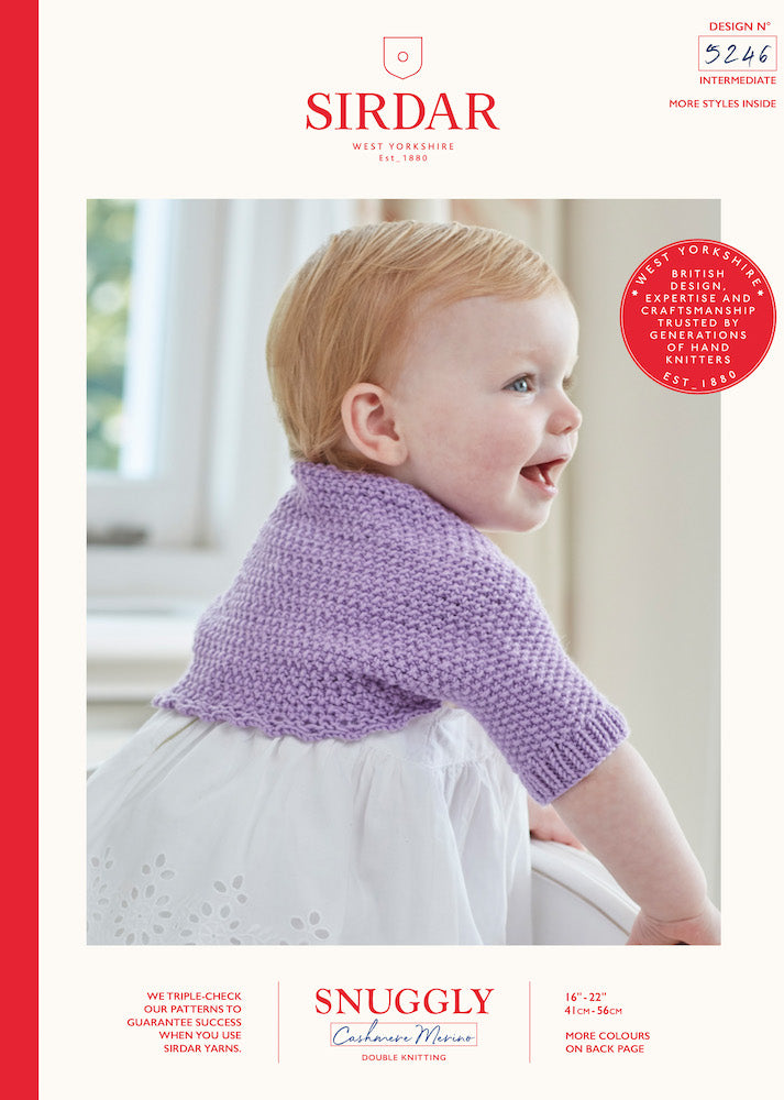 Sirdar Snuggly Cashmere Merino Knitting Pattern 5246 Bolero (DK)