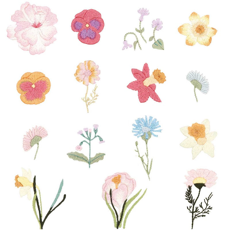 Rico Stick and Stitch Embroidery Kit - Spring Flowers