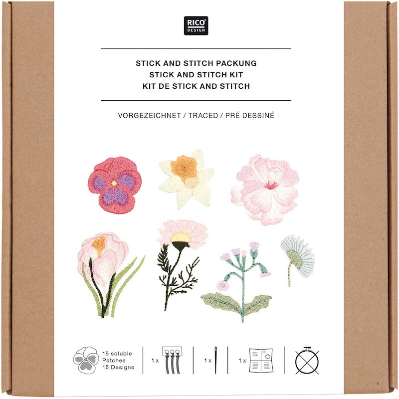 Rico Stick and Stitch Embroidery Kit - Spring Flowers