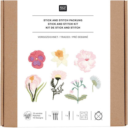 Rico Stick and Stitch Embroidery Kit - Spring Flowers