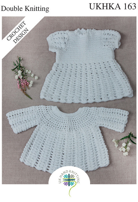 UKHKA No. 163 Crochet Dress and Angel Top (DK)