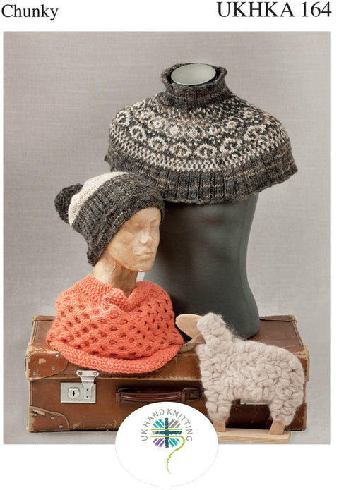 UKHKA No. 164 Hat, Cowl and Fairisle Neck Warmer (Chunky)