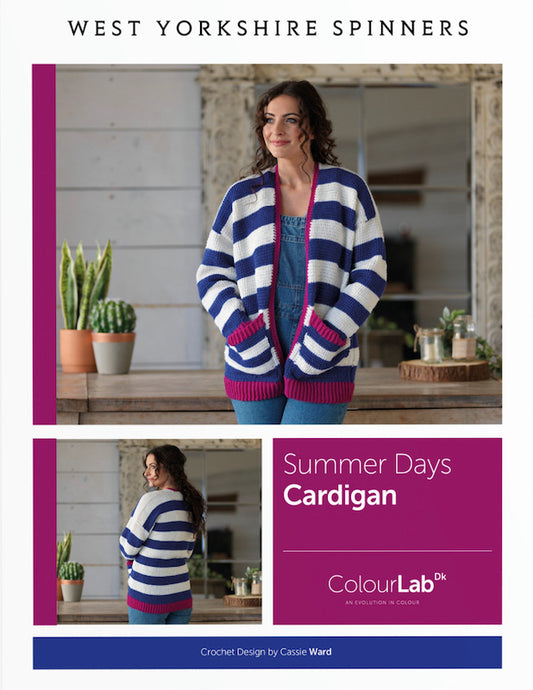 WYS ColourLab Summer Days Cardigan Crochet Pattern - valleywools