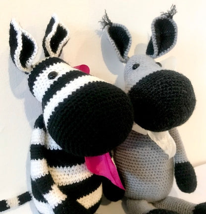 Douglas Donkey and Zena Zebra Crochet Pattern