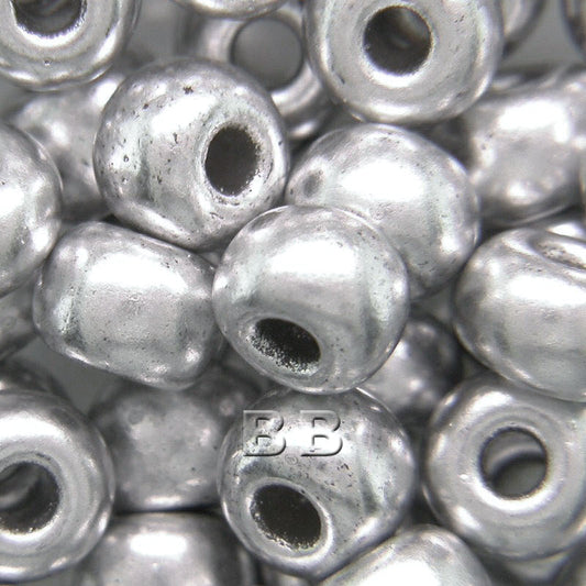 Brushed Silver Metallic Beads - valleywools