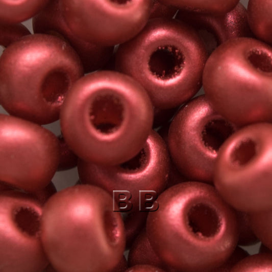 Brushed Red Metallic Beads - valleywools