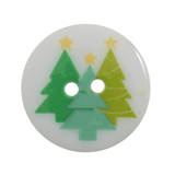 Christmas Printed Button - Trees - valleywools