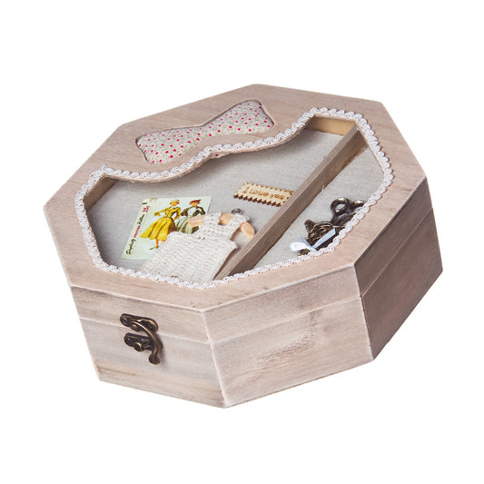 Vintage Collection Sewing Box - Octagon Shape - valleywools