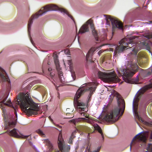 Purple Silver Lined Beads - valleywools