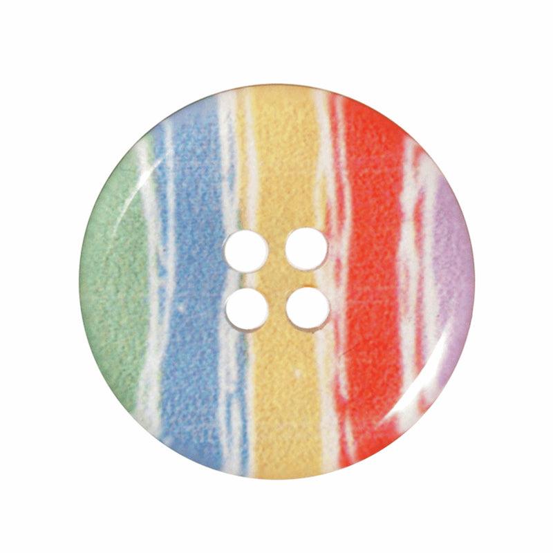 ABC Clear Buttons with colourful stripes 15mm - valleywools