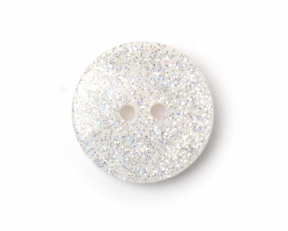 ABC Loose Buttons White Glitter 18mm - valleywools