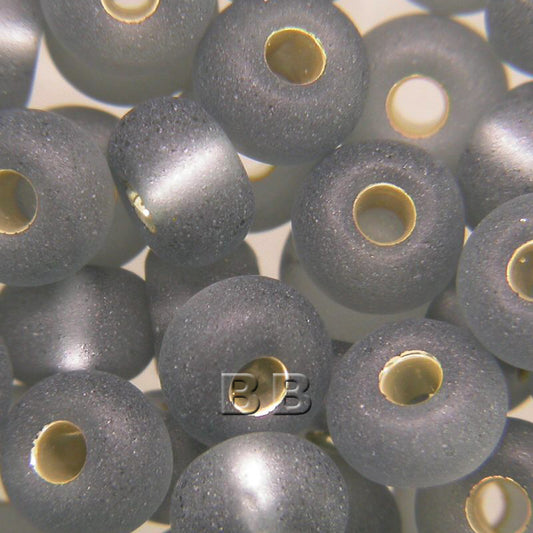 Grey Silver Lined Matt Beads - valleywools