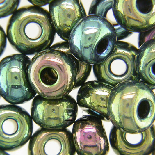 Green Iris Metallic Beads - valleywools