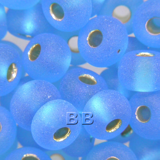 Aqua Silver Lined Matt Beads - valleywools