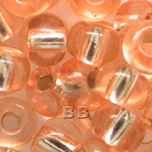 Peach Silver Lined Beads - valleywools