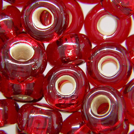 Red Silver Lined Beads - valleywools